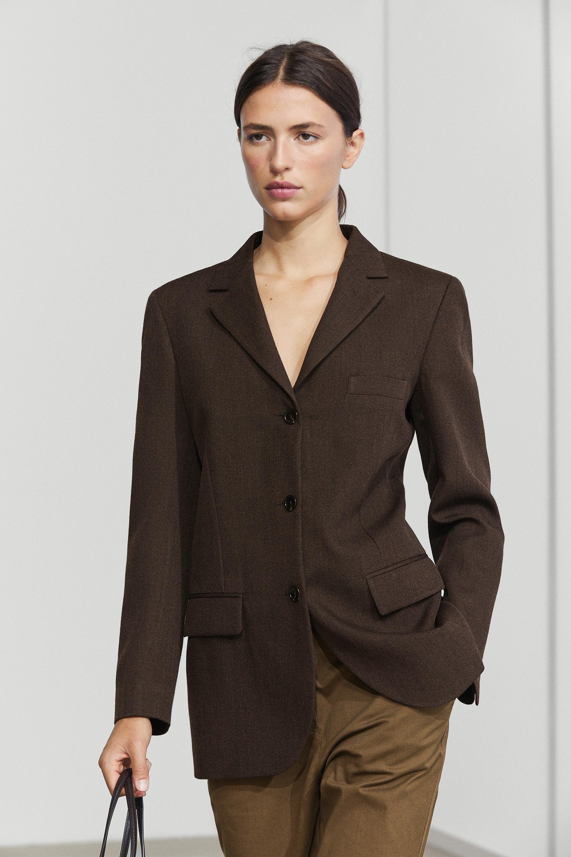100% wool button detail blazer